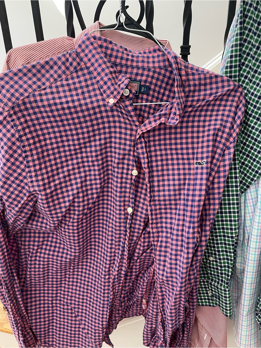 Vineyard Vines Pink and Blue Gingham Button-Down Shirt